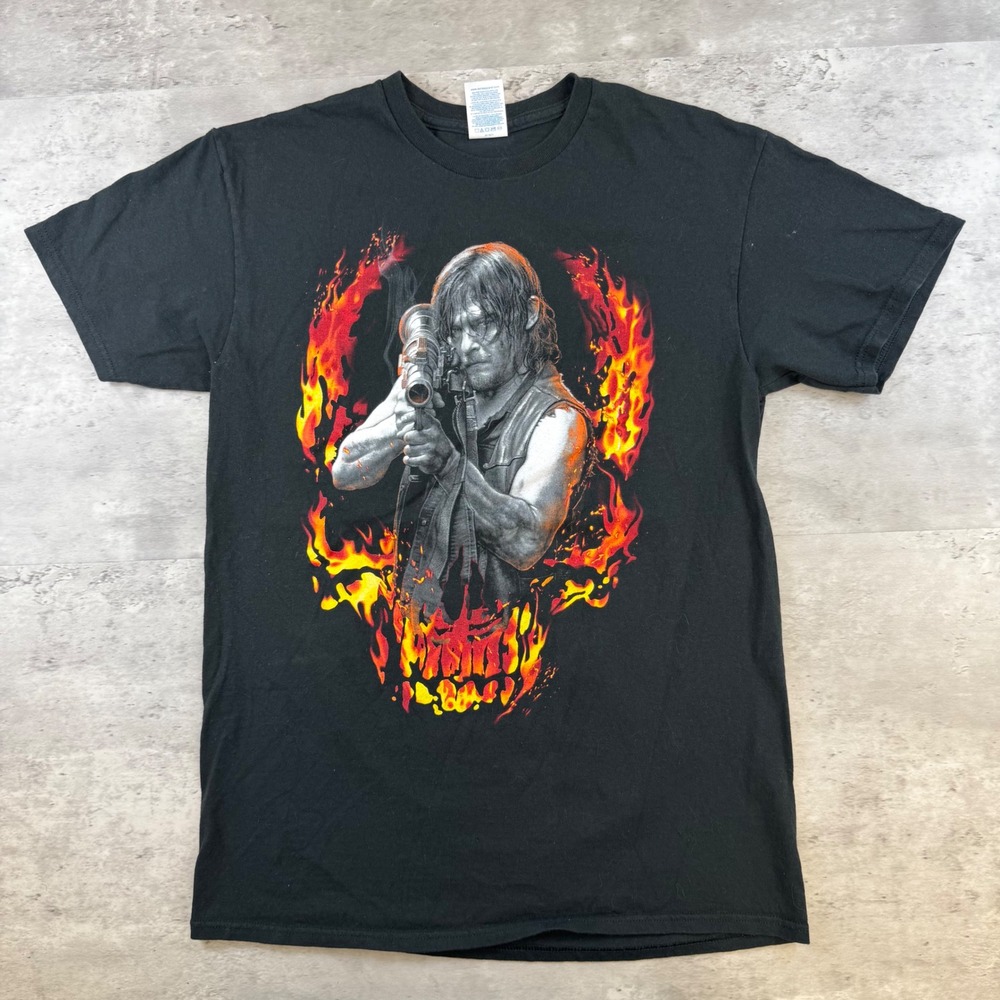 The Walking Dead Daryl Dixon Graphic T-Shirt Black Mens Medium Delta Pro‎ Weight